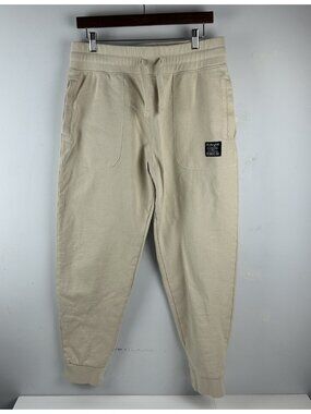 The Stronghold Jogger Sweatpants Mens Size L Beige Cotton Tapered  Drawstring